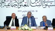 Officials at the inaugural session of The Sixth Annual Conference on Human and Social Science at Doha Institute yesterday. Pic: Abdul Basit / The Peninsula

