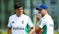 England captain Alastair Cook (left) and and James Anderson during nets yesterday at the Lord’s ahead of the third and final Test against Sri Lanka
