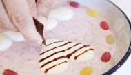 Heart shapes made with plain yogurt. (Japan News-Yomiuri)