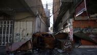  A picture taken on March 25, 2017, shows the damaged streets of the Old City of Mosul, during the government forces' ongoing offensive to retake the city from Islamic State (IS) group fighters. / AFP / AHMAD AL-RUBAYE
