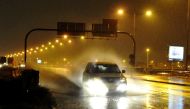 (File photo) Waterlogged after heavy raining on F Ring Road. February 17, 2017. Kammutty VP © The Peninsula