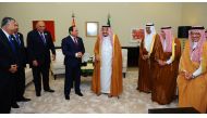 A handout picture released by the Egyptian Presidency shows Egypt's President Abdel Fattah al-Sisi (C-L) meeting with Saudi Arabia's King Salman bin Abdulaziz al-Saud (C-R) on the sidelines of the Arab League summit in the Jordanian Dead Sea resort of Swe