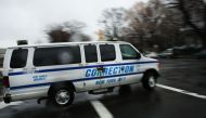 A corrections van enters Rikers Island on March 31, 2017 in New York City. New York Mayor Bill de Blasio has said that he agrees with the fundamentals of a plan to close the jail complex on Rikers Island within 10 years. Spencer Platt/AFP
