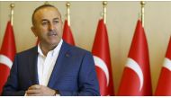 IZMIR, TURKEY - APRIL 1 : Turkish Foreign Minister Mevlut Cavusoglu speaks to journalist during his visit to Governorship of Izmir on April 1, 2017 in Turkey. ( Cem Öksüz - Anadolu Agency ).