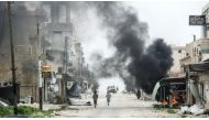 File photo as jets pounded the town of Khan Sheikhoun in rebel-held Idlib on Apr 4. AFP