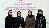 From Left: Maryam Mohammed Al Darwish, a Qatari designer of, Isra Mohammed Abl, Spokerperson, Design Creations, Mashal Shahbik, Festivals and Tourism Events Director at Qatar Tourism authority, and Amal Al Buenain, founder of Amy Design at the press confe