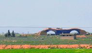 A view of the damaged Shayrat airfield southeast of the Syrian city of Homs, which was targeted by US Tomahawk cruise missiles.