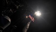 U.S. Navy guided-missile destroyer USS Porter (DDG 78) conducts strike operations while in the Mediterranean Sea which U.S. Ford Williams/Courtesy U.S. Navy/Handout via REUTERS/File Photo
