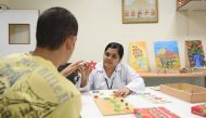 A day care patient is seen during an interactive session.