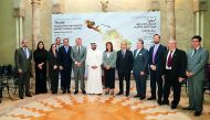 Katara General Manager Dr Khalid bin Ibrahim Al Sulaiti (centre) along with ambassadors and representatives of the embassies of 12 Latin American and Caribbean countries participating in the 'Roots' festival next week.