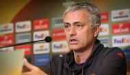 Manchester United's head coach Jose Mourinho speaks during a press conference on the eve of the UEFA Europa League football match Anderlecht vs Manchester United on April 12, 2017 in Anderlecht. Belgium OUT
/ AFP / BELGA / Belga / VIRGINIE LEFOUR