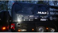 The Borussia Dortmund team bus is seen after an explosion near their hotel before their game against AS Monaco at Signal Iduna Park, Dortmund, Germany April 11,  2017 (Reuters  / Kai Pfaffenbach) 