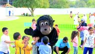 Children playing at the event organised by Qatar Charity.