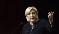 French presidential election candidate for the far-right Front National (FN) party, Marine Le Pen speaks during a campaign rally on April 15, 2017 in Perpignan, southwestern France. / AFP / Alain JOCARD
