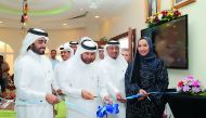 The General Manager of the Cultural Village Foundation (Katara) Dr Khalid bin Ibrahim Al Sulaiti opening the 7th Heaven Arts Centre. International Ambassador for Social Responsibility and Chairman of Friends of the Environment Program, Dr Saif Al Hajri, 7