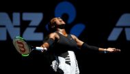 Serena Williams of the U.S. reacts during her Women's singles quarter-final match against Britain's Johanna Konta. REUTERS/Issei Kato/File Photo
