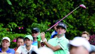 Bubba Watson of the US watches his shot during the Shenzhen International golf tournament in Shenzhen, in China's southern Guangdong Province, yesterday.