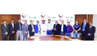 Salem Al Mannai, Deputy Group President & CEO of QIC Mena region, and other officials with representatives from Turkish Hospital, Al Safa Clinic, Abeer Clinic and Naseem Al Rabeeh Clinic, who were honoured at the event.