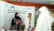 The HMC staff at a booth.