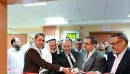 Officials opening the CT department at Al Aqsa Hospital in Gaza.