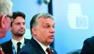 Hungarian Prime Minister Viktor Orban arrives at a special EU leaders' meeting of the European Council to adopt the guidelines for the Brexit talks, in Brussels on April 29, 201. AFP / Olivier Hoslet