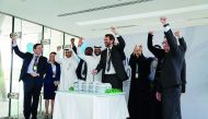 Sidra's senior leadership celebrating the first anniversary.