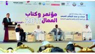 Officials at the annual 'Labour Welfare' conference at the Marsa Malaz Kempinski at The-Pearl in Doha, yesterday. 