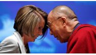 A file picture of Dalai Lama greeting US Speaker of the House Nancy Pelosi during the Tom Lantos Human Rights Prize award ceremony in the Capitol in Washington.