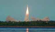 The Indian Space Research Organisation's GSAT-9 on board the Geosynchronous Satellite Launch Vehicle (GSLV-F09), launches from Sriharikota, yesterday.