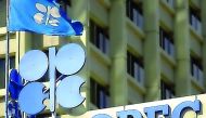 The logo of Opec is pictured at its headquarters in Vienna.
