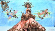 One of the dolls by Filipino designer Alex De Vera Adriano displayed at the exhibition yesterday. Pic: Baher Amin / The Peninsula