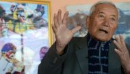 In this photograph taken on February 10, 2017, Nepalese mountaineer Min Bahadur Sherchan speaks during an interview with AFP in Kathmandu. AFP / Prakash Mathema
