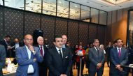 Attorney-General and UN Special Advocate for the Prevention of Corruption, H E Dr Ali bin Fetais Al Marri, during the inauguration of the Rule of Law and Anti-Corruption Center (ROLACC) in Geneva. Also seen is Dr Mohamed Moncef Marzouki, former Tunisian p