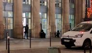 Police officers are seen at an entrance of the Paris' Gare du Nord train station, Paris, France May 8, 2017. Samuel Tardieu/Social Media/Handout via REUTERS ATTENTION EDITORS - THIS IMAGE WAS PROVIDED BY A THIRD PARTY. EDITORIAL USE ONLY. NO RESALES. NO A