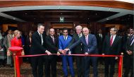 Chairman of the National Human Rights Committee (NHRC), Dr Ali bin Sumaikh Al Marri, and other officials during the inauguration of the calligraphy exhibition in Berlin.