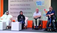 FROM LEFT: Ameer Al Mulla, Najla Al Obaidan, Guy Davies and Mark Todd at the Accessible Qatar Conference held at Doha Exhibition and Convention Center, yesterday.  Pic: Kammutty VP / The Peninsula