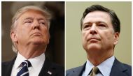 FILE PHOTO: A combination photo shows U.S. President Donald Trump (L) in the House of Representatives in Washington, U.S., on February 28, 2017 and FBI Director James Comey in Washington U.S. on July 7, 2016. REUTERS/Jim Lo Scalzo/Pool, Gary Cameron/File 