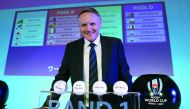 Ireland's head coach Joe Schmidt poses after the Rugby World Cup Japan 2019 pool draw in Kyoto, yesterday.