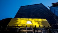 (FILE PHOTO) A billboard displays the logo of Snapchat above Times Square in New York March 12, 2015. REUTERS/Lucas Jackson
