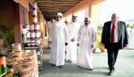 Dr Khalid bin Ibrahim Al Sulaiti, General Manager of Katara (second right), and other officials at Meerat Ramadan, in Katara yesterday. Pic: Abdul Basit/ The Peninsula