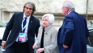 US Federal Reserve Chair Janet Yellen (centre) arrives at the Petruzzelli Theatre during a G7 for Financial ministers in the southern Italian city of Bari. Finance chiefs from the world's leading rich nations pressed the United States yesterday not to bre