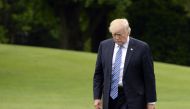 US President Donald Trump exits Marine One on the South Lawn of the White House in Washington, DC, on May 13, 2017 . AFP / Olivier Douliery