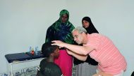 A Somali child's eyes being examined as part of the Initiative in Somalia.