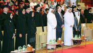 H E Sheikha Hind bint Hamad Al Thani at the Academic Bridge Program’s Graduation Ceremony at the Qatar National Convention Center (QNCC) on Thursday.