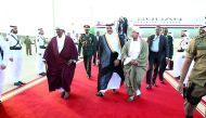 President of Sudan, Field Marshal Omar Hassan Al Bashir, arrives in Doha to attend the 2017 Doha Forum, which will kick off today. The Minister of Municipality and Environment H E Mohammed bin Abdullah Al Rumaihi, Qatar's Ambassador to Sudan, Rashid bin A