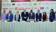 From Left: Radi Sbitan, Top 22 Beauty Magazine; Islam Samir Allam Farahat, Regency Fleets Sales Executive; Isabel Doyle, Makeup District Supervisor; Alex Willats, Shangri La Doha General Manager; Hadi Ali, Qatar Expo CEO; Rudolph Karam, City Center Rotana