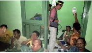 In this handout photograph taken and released on May 20, 2017 by Indonesia National Search and Rescue Agency shows the survivors of a vessel that caught fire on its car deck, at a local clinic in Masalembu Island, in between Java and Kalimantan mail islan