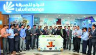 The anniversary celebrations of Lulu Exchange Gharafa branch being presided over by Shaijan M O, Regional Director of Lulu Hypermarket, Qatar, along with Arshad Hamza, GM, Lulu Exchange Company WLL, Ajimon Adam, GM, Lulu Hypermarket, Gharafa, and other di