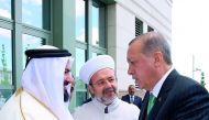 Minister of Awqaf and Islamic Affairs, H E Dr Ghaith bin Mubarak Al Kuwari, with Turkish President Recep Tayyip Erdogan, in Ankara.