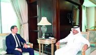 Foreign Ministry’s Secretary-General H E Dr Ahmed bin Hassan Al Hammadi with France's Eric Chevallier